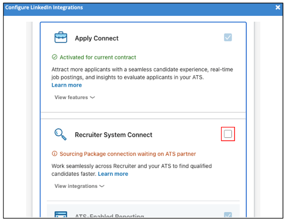 Configure LinkedIn Recruiter System Connect (RSC)