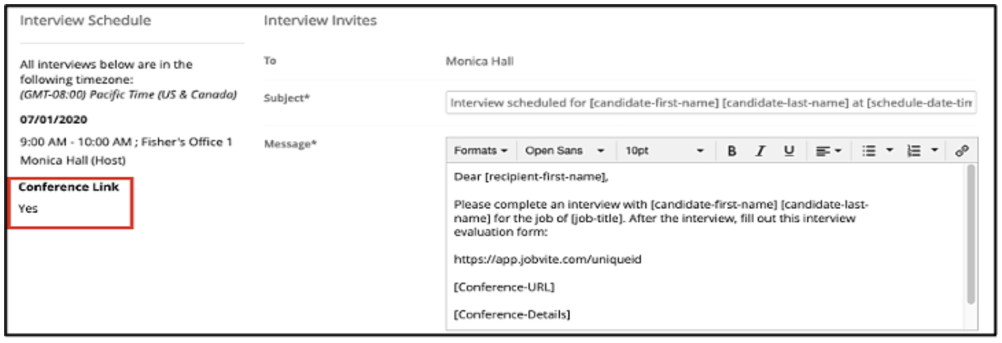 Schedule Microsoft Teams Conference for Interview