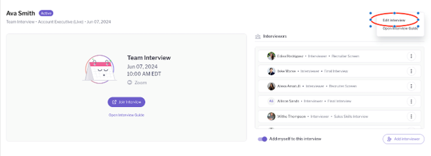 Edit a Scheduled Interview